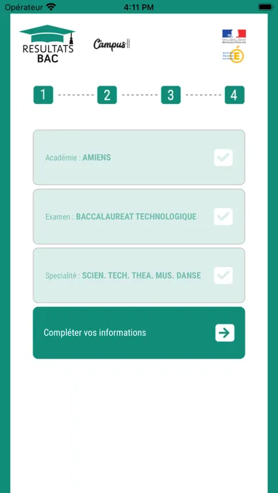 Capturas de tela do Résultat Bac 2024