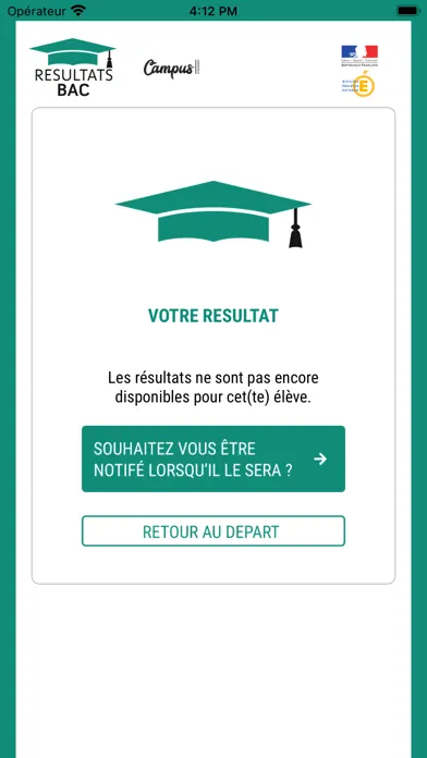 Capturas de tela do Résultat Bac 2024