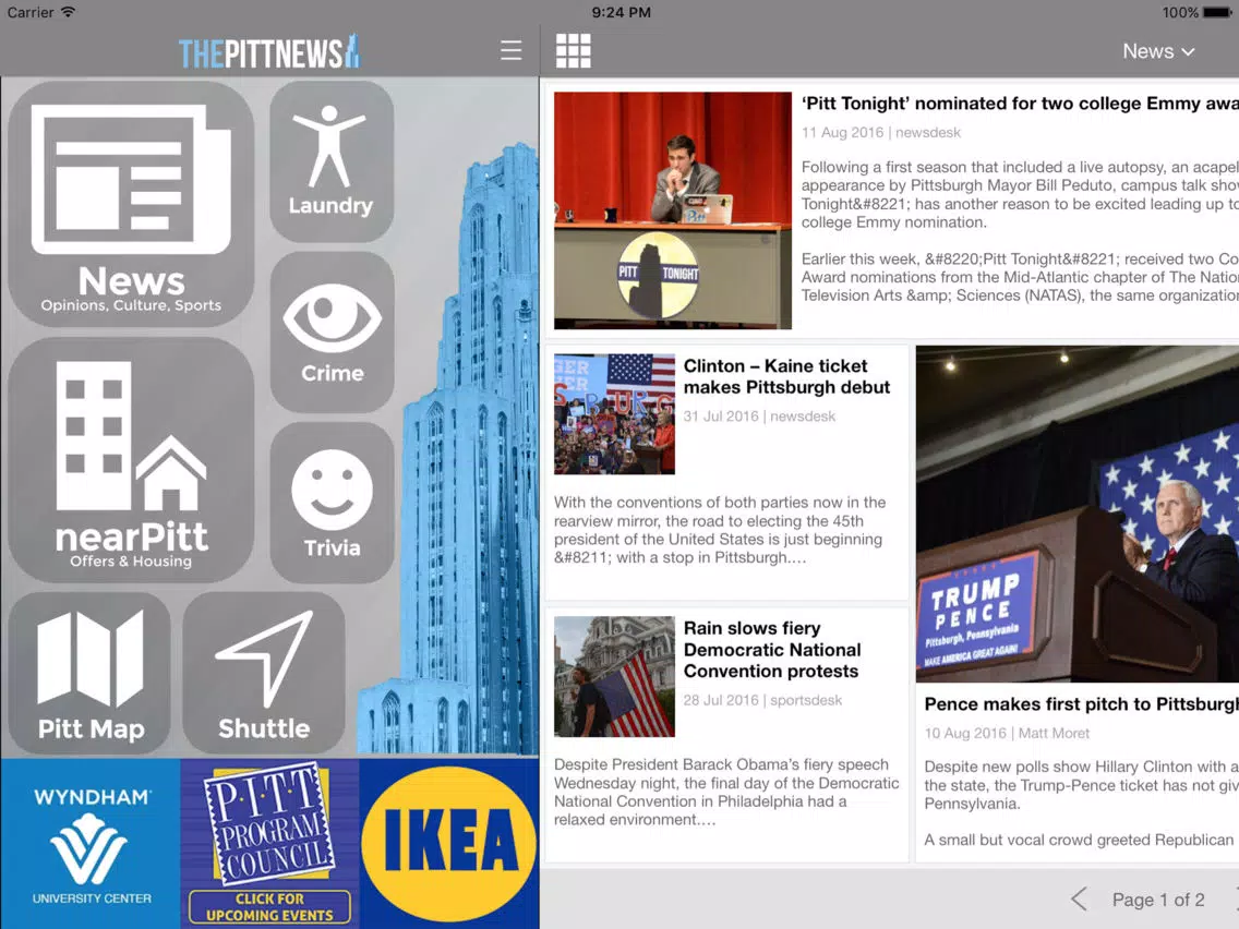 The Pitt News iPad  Ekran Görüntüleri