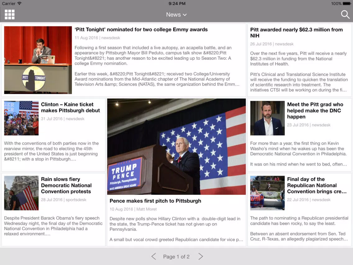 The Pitt News iPad  Ekran Görüntüleri