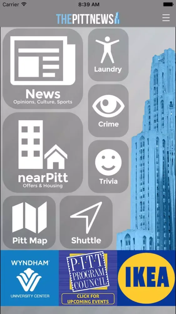 Capturas de pantalla de The Pitt News