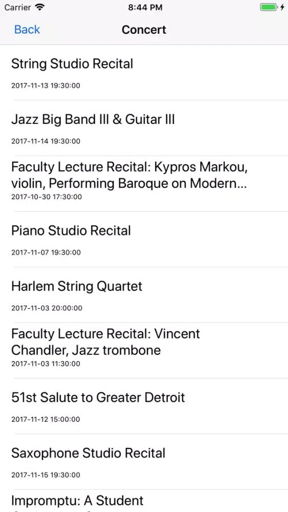 Screenshot di Campus Life App