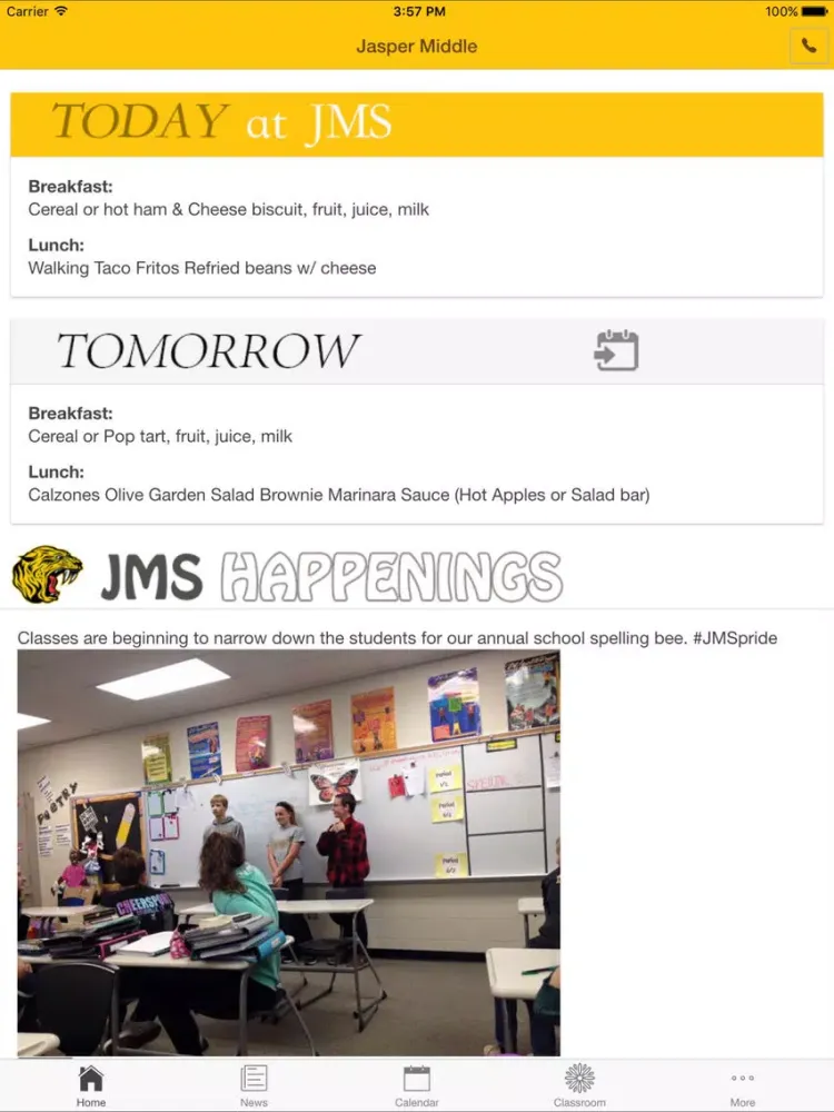 Captures d'écran de Jasper Middle School - Indiana iPad 