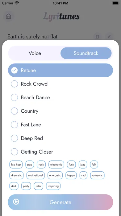 Capturas de tela do LyriTunes - Lyrics Generator