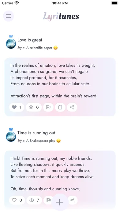 Capturas de tela do LyriTunes - Lyrics Generator