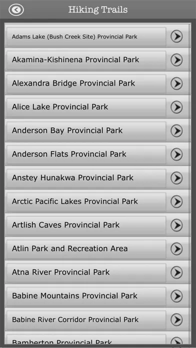 Tangkapan layar Canada Camping & Trails,Parks