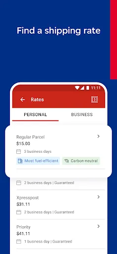 Canada Post スクリーンショット