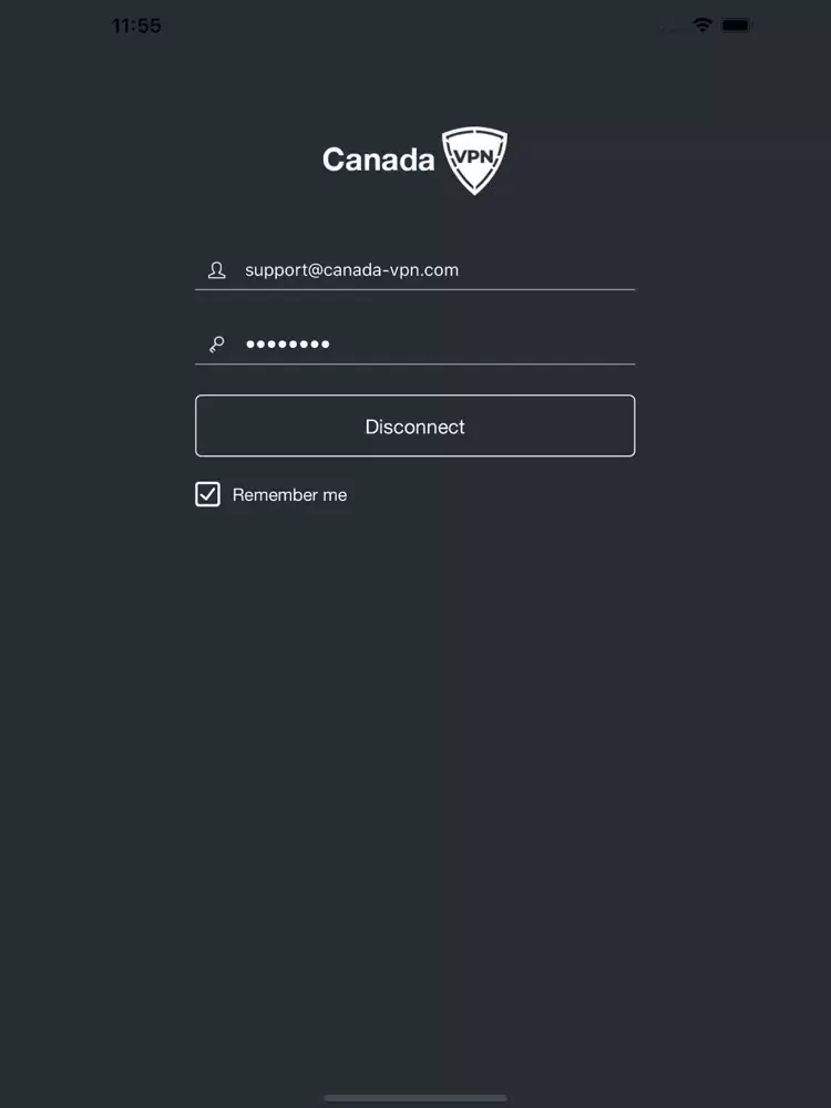 CanadaVPN iPad  Screenshots