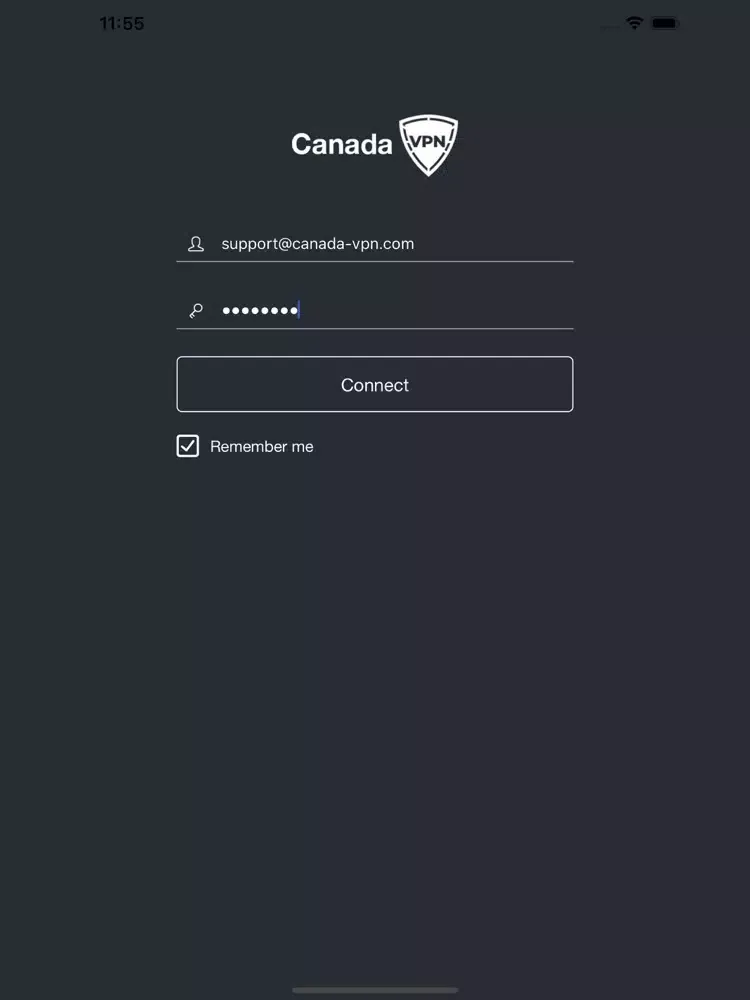 CanadaVPN iPad  Screenshots