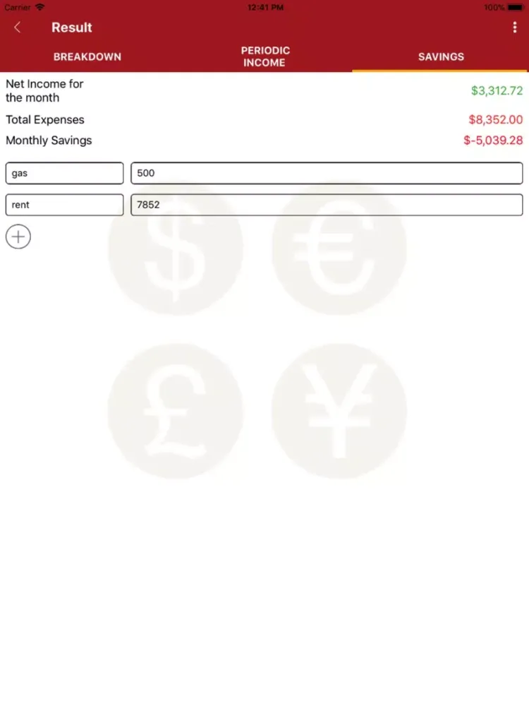 Canadian Net Income Calculator iPad  Screenshots