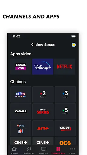 CANAL+, Live and catch-up TV سکرین شاٹس