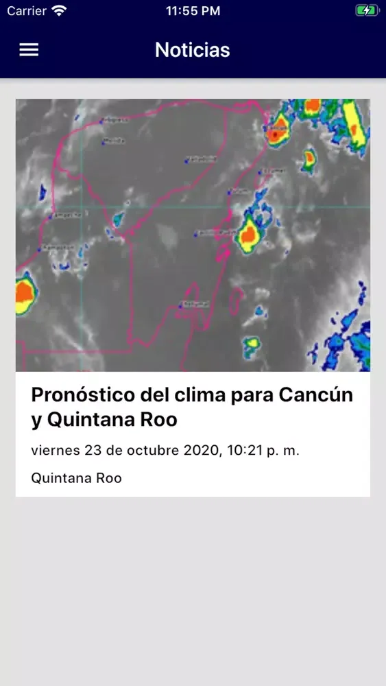 Ảnh chụp màn hình của Canal 12 Quintana Roo