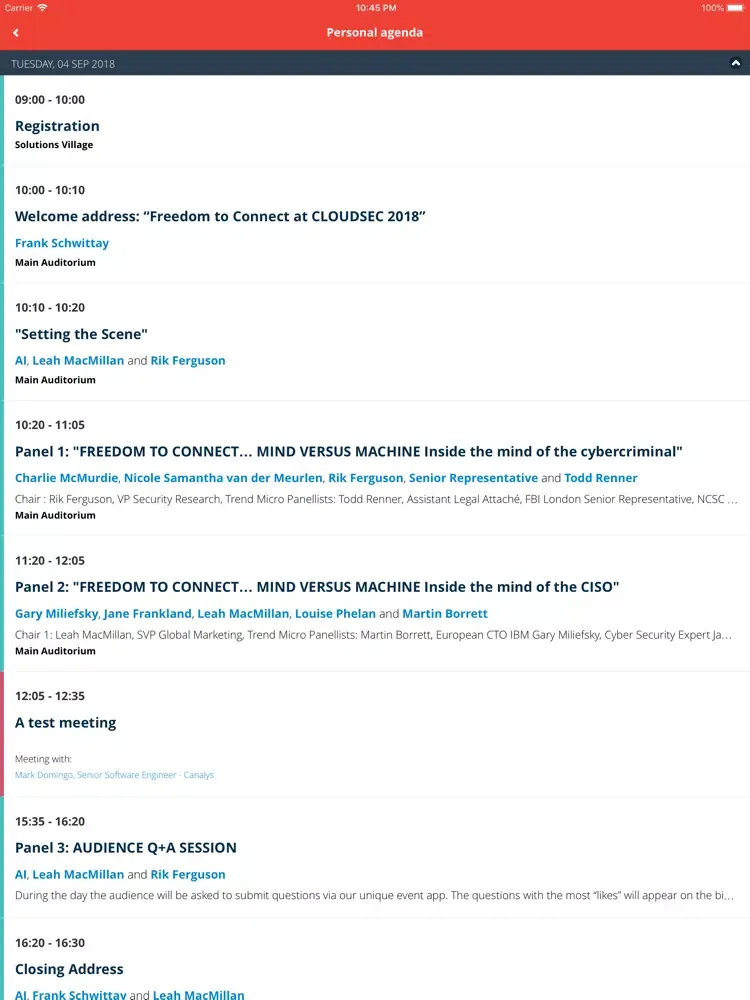 Trend Micro CLOUDSEC 2018 iPad  Screenshots
