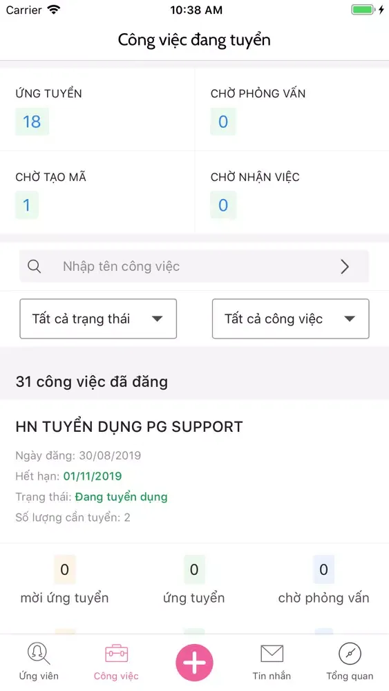 Screenshot di Canavi - Tuyển dụng