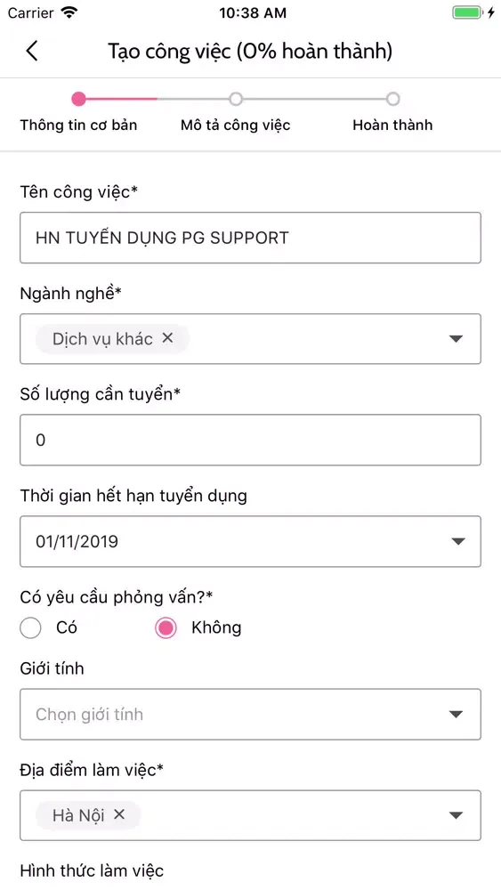 Screenshot di Canavi - Tuyển dụng