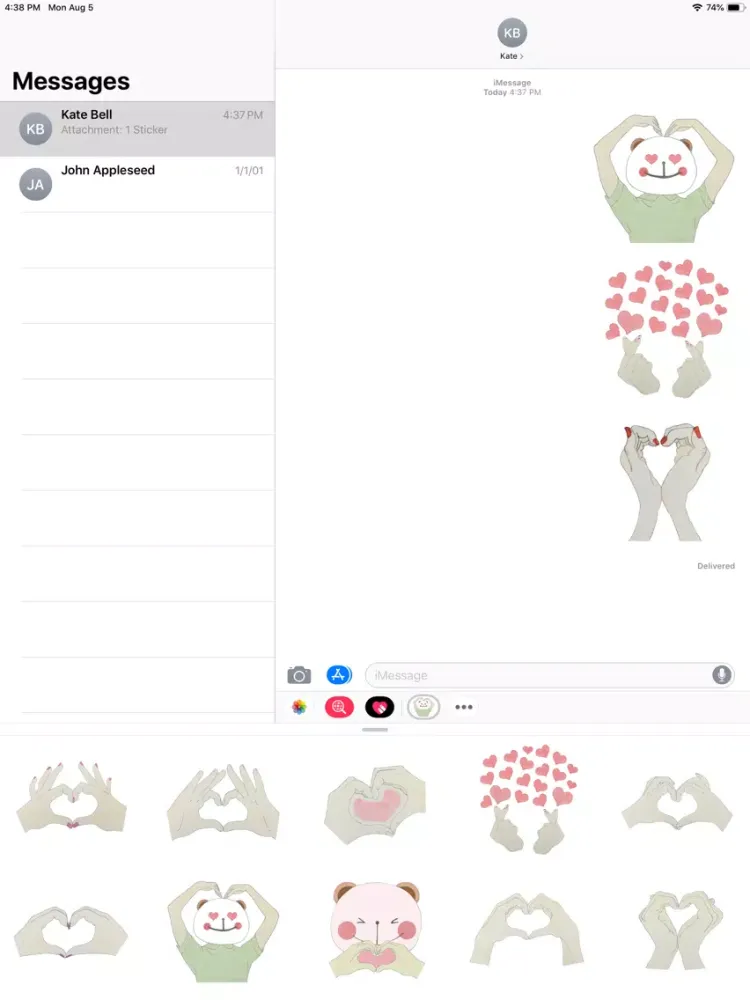 Tangkapan layar Heart Pose Stickers iPad 