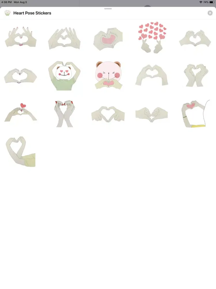 Tangkapan layar Heart Pose Stickers iPad 