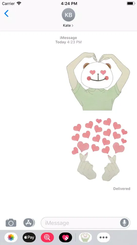 Tangkapan layar Heart Pose Stickers