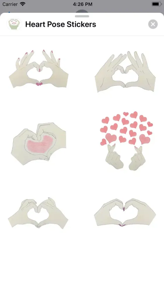 Tangkapan layar Heart Pose Stickers