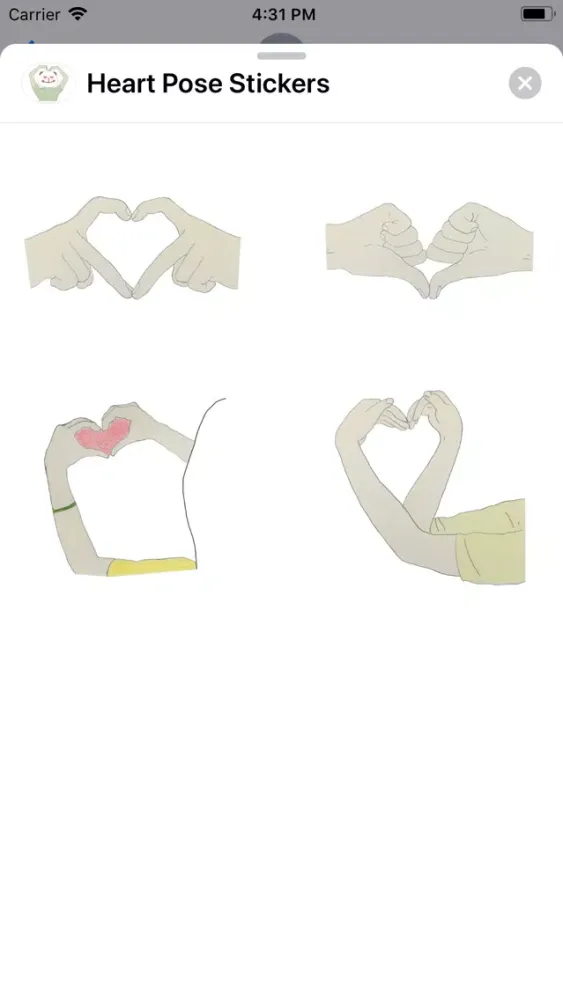 Tangkapan layar Heart Pose Stickers