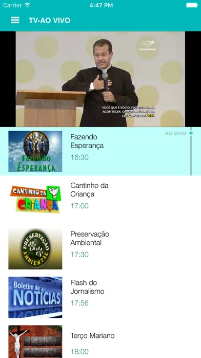 Captures d'écran de TV Canção Nova