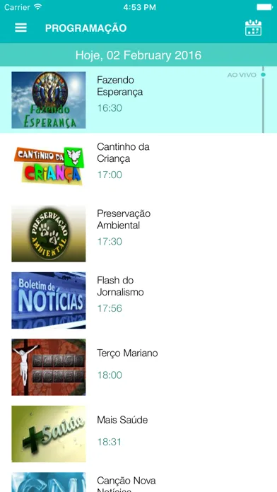 Captures d'écran de TV Canção Nova