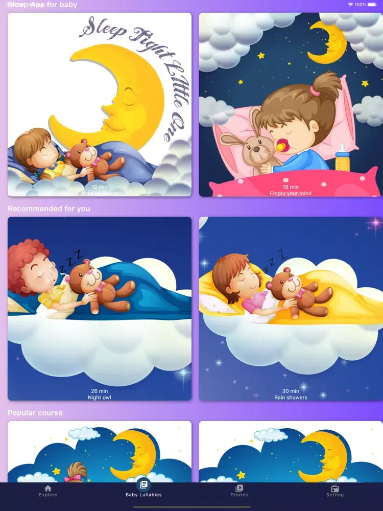 Baby Lullabies Bedtime Musics iPad  Screenshots