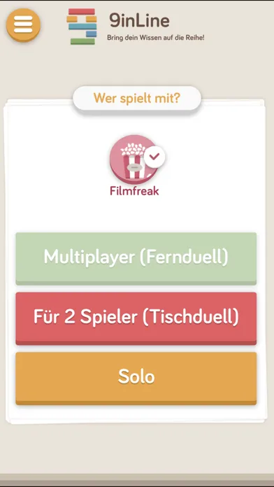 Zrzuty ekranu 9inline Quiz Spiele: Spiel Quizduell Nine in Line