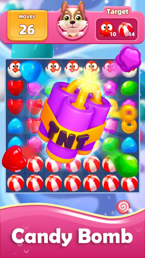 Candy Sweet Dog Puzzle Match 3 Screenshots