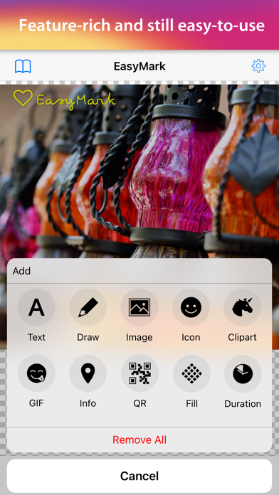 Screenshot di EasyMark + watermark