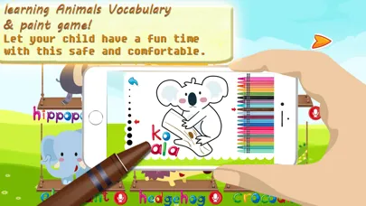 Capturas de pantalla de Animal Vocab & Paint Game - Sketchbook for kids