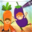 Vegetable Coloring & Vocab - Fun finger painting Vegetable Coloring & Vocab - Fun finger painting