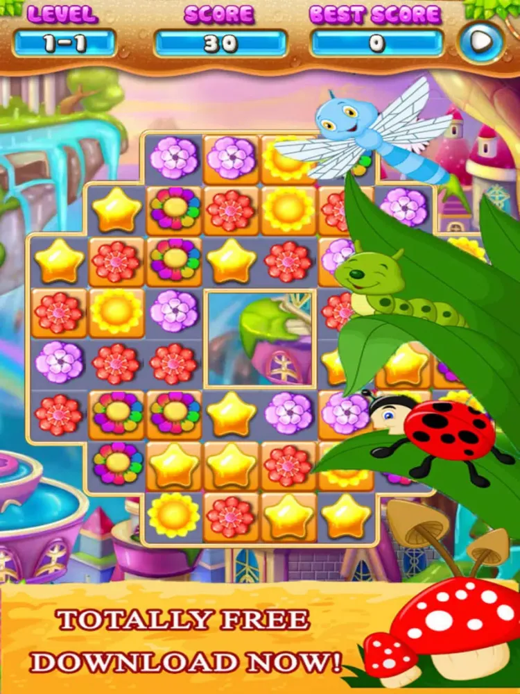 Ảnh chụp màn hình của Blossom Smash Story - Flower Farm iPad 
