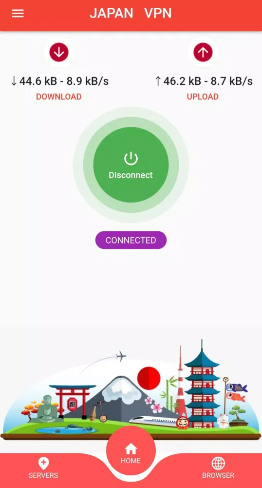 Zrzuty ekranu Japan VPN