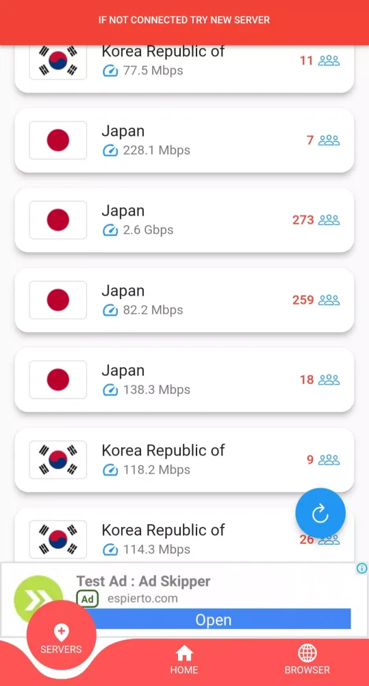 Zrzuty ekranu Japan VPN