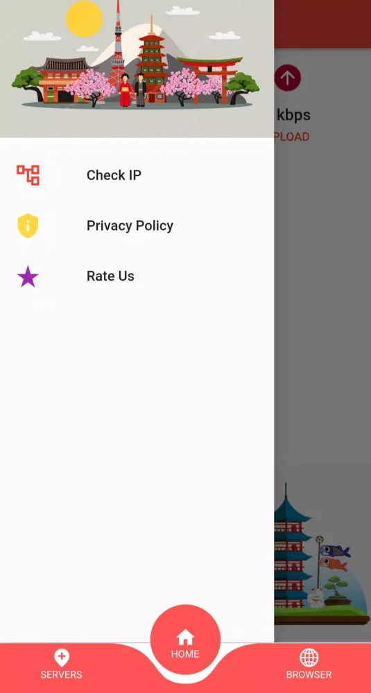 Zrzuty ekranu Japan VPN