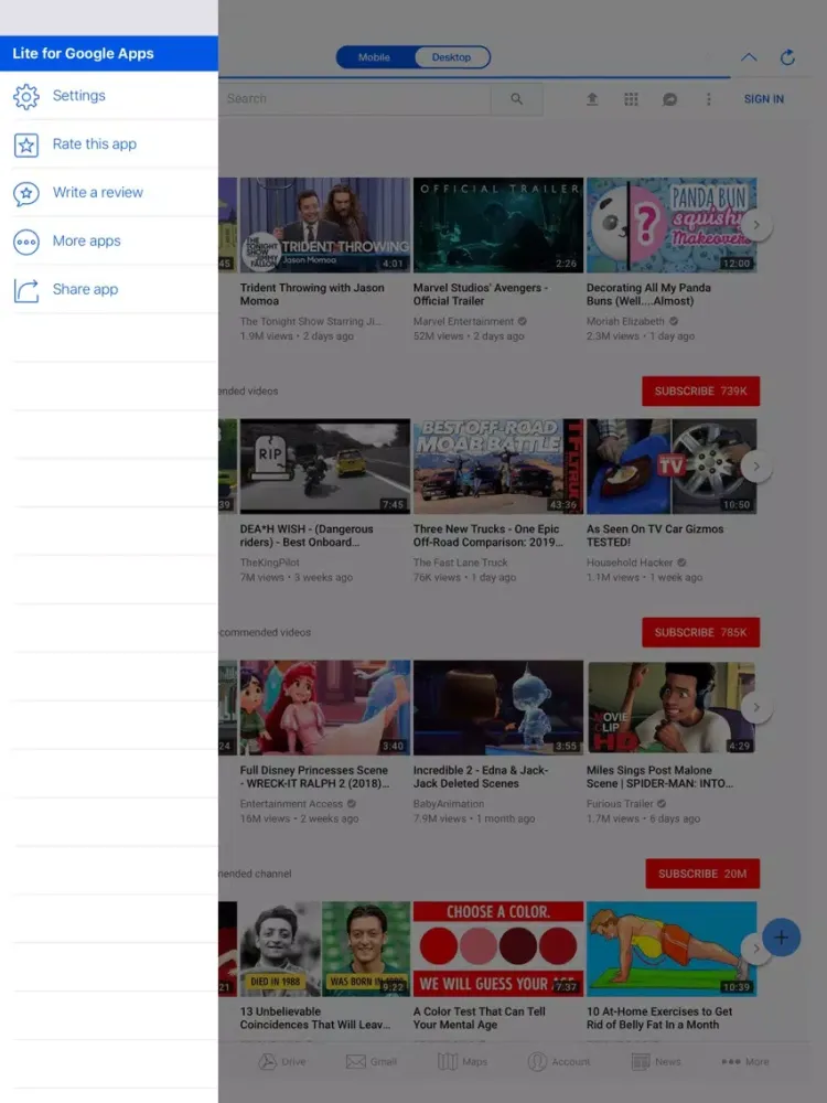 Zrzuty ekranu Lite for Google Apps iPad 
