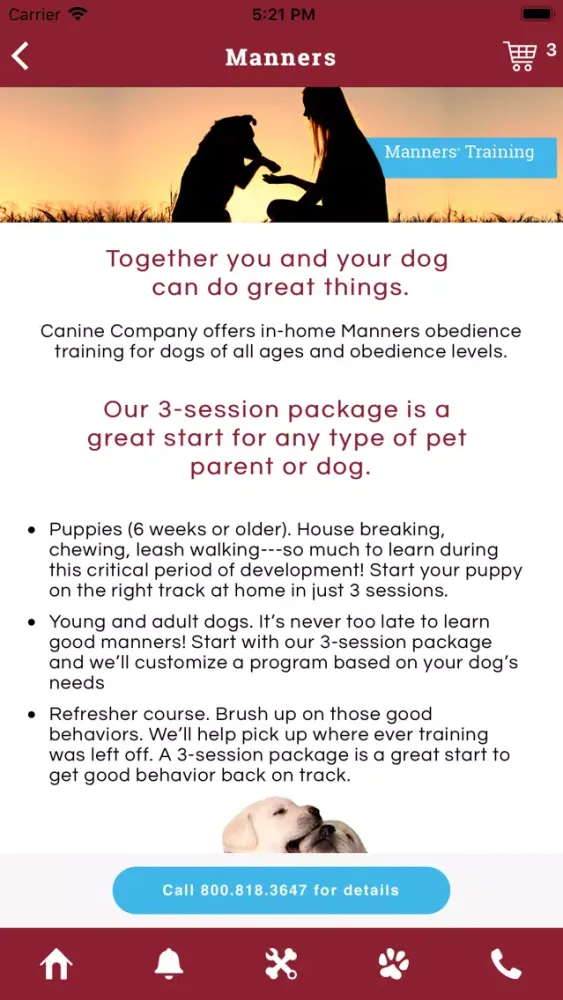 Capturas de tela do Canine Company