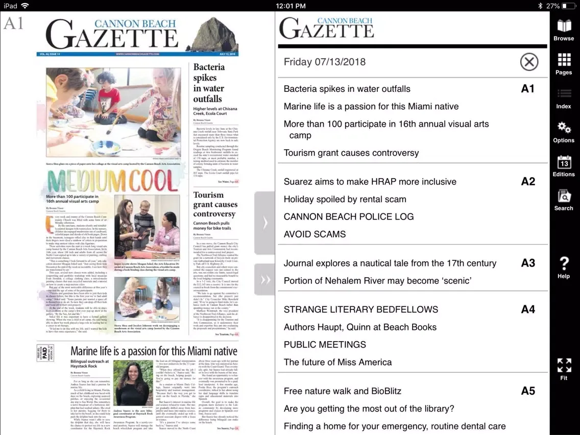 Cannon Beach Gazette e-Edition iPad  سکرین شاٹس