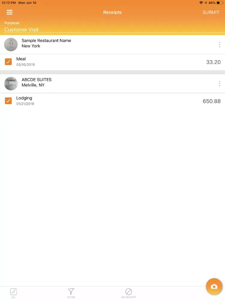 Mobile T&E Workgroup Edition iPad  Screenshots