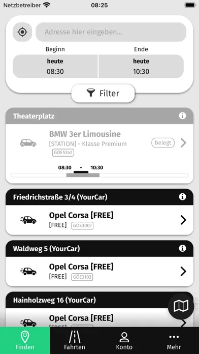 Скриншоты YourCar Carsharing
