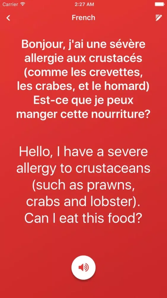 Скриншоты Can't Eat That - Food Allergy Translations