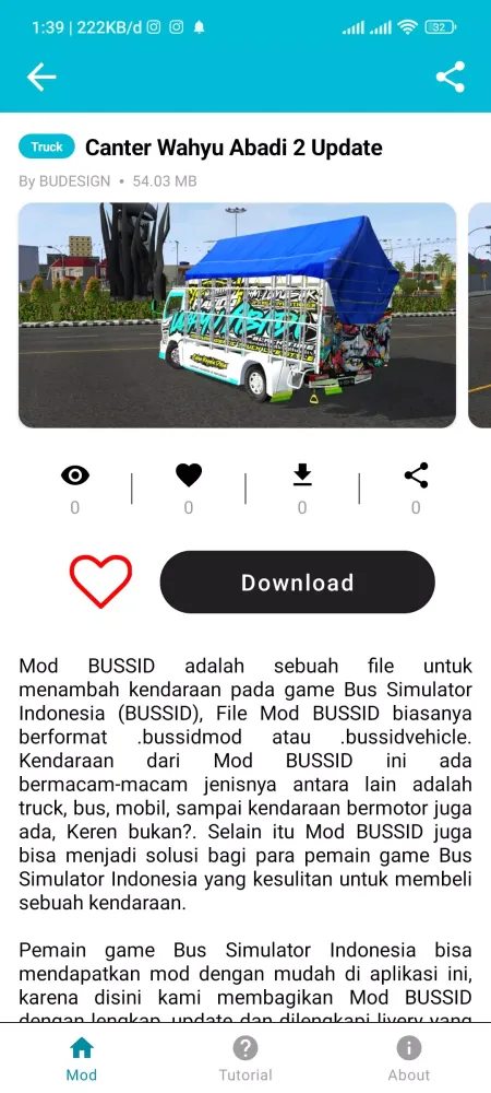 Tangkapan layar Mod Bussid Truk Wahyu Abadi 02