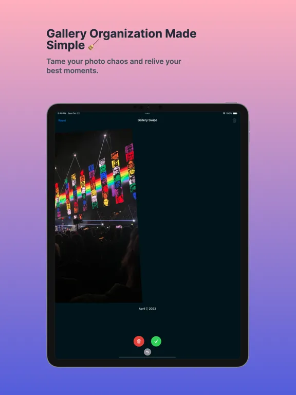 Скриншоты Swipe, Clean your gallery iPad 