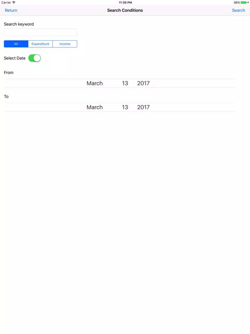 ภาพหน้าจอของ Flash Accounts iPad 