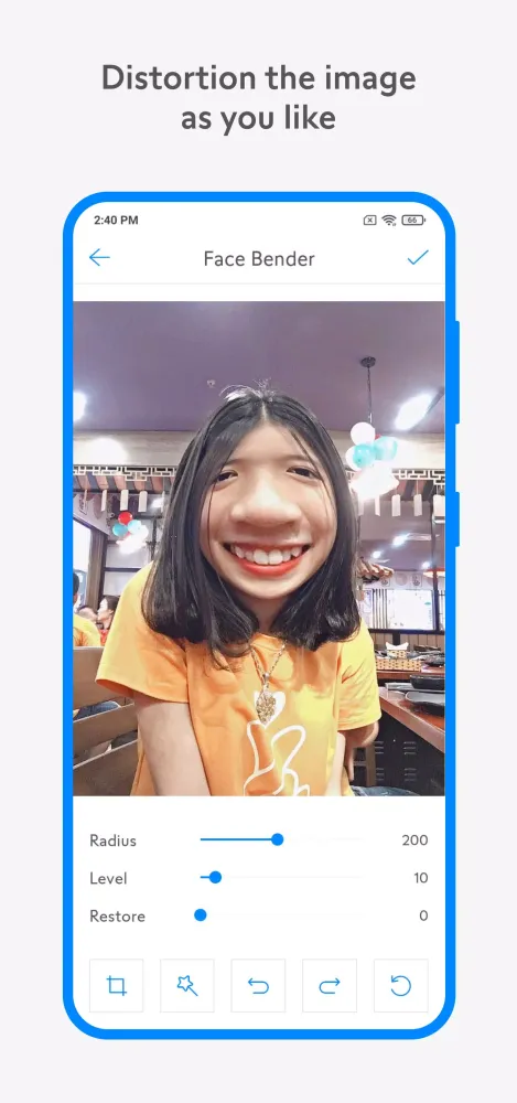Ảnh chụp màn hình của Face Bender