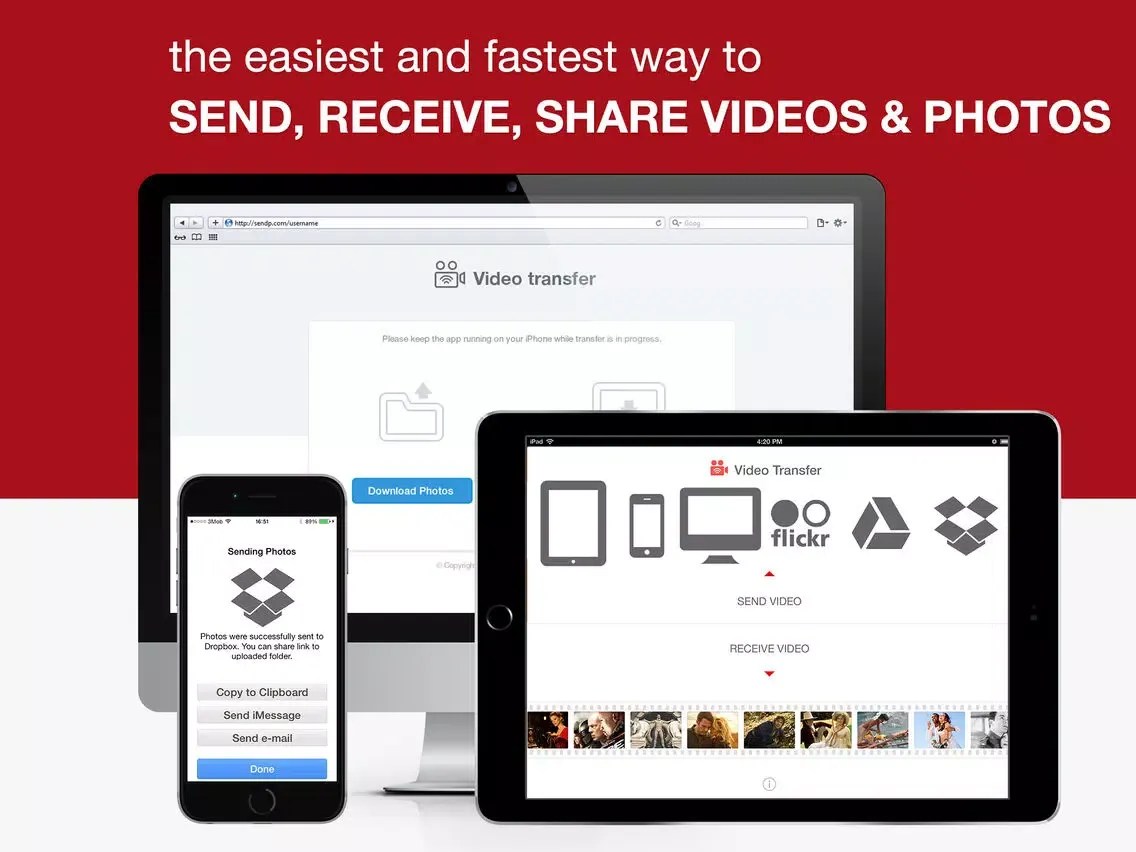 Video Transfer - photo and video transfer app over wifi iPad Screenshots