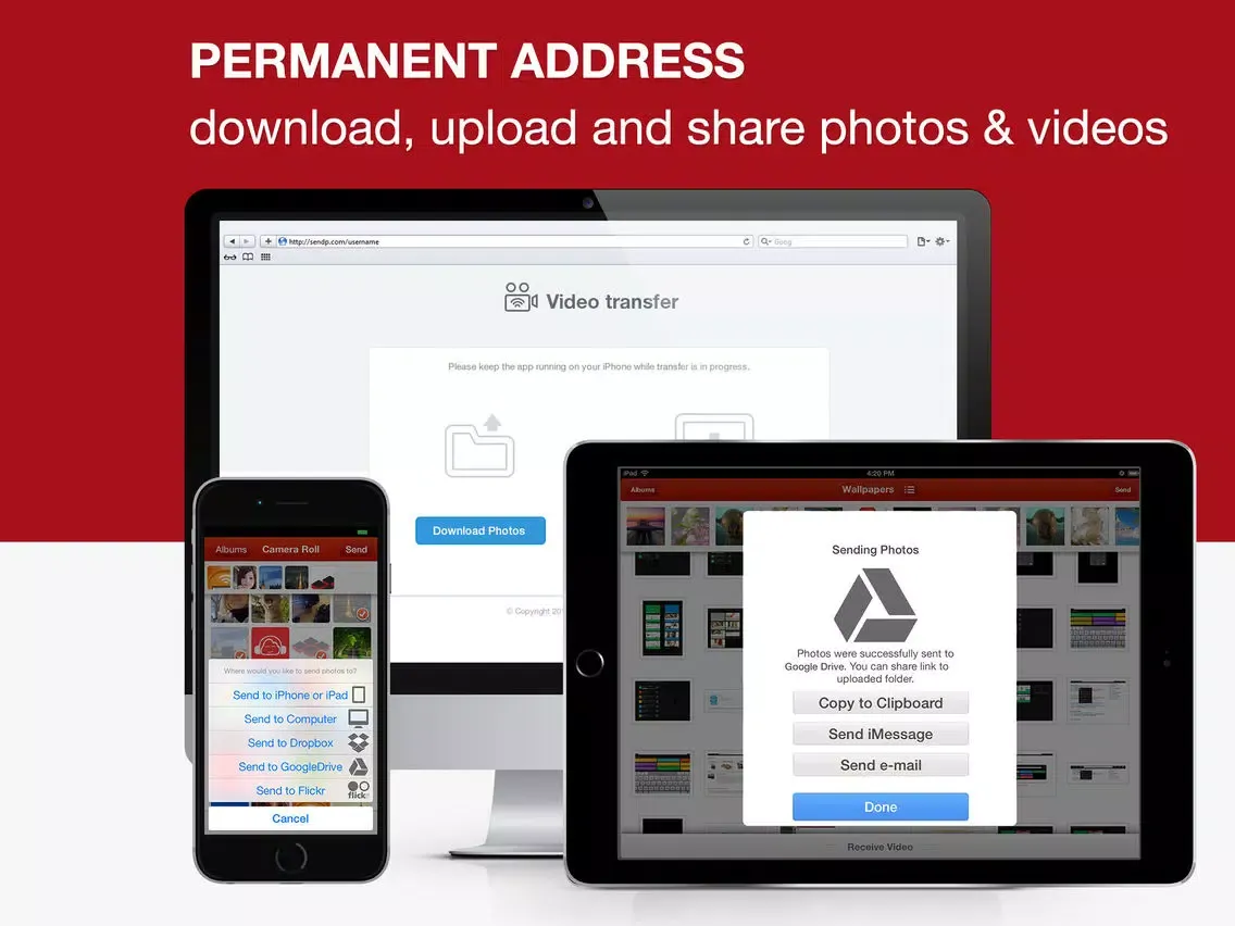 Video Transfer - photo and video transfer app over wifi iPad Screenshots