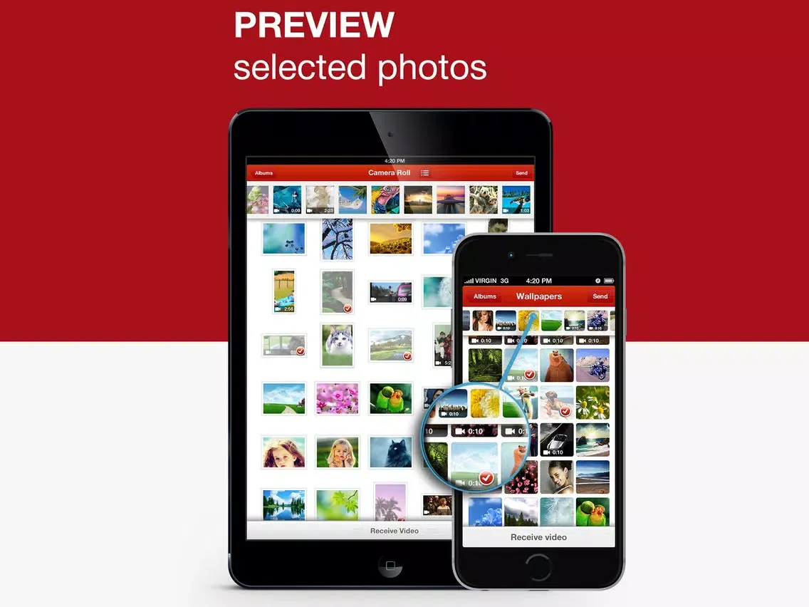 Video Transfer - photo and video transfer app over wifi iPad Screenshots