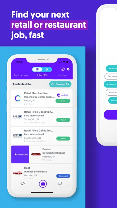 Capturas de tela do Capango: Job Search Simplified